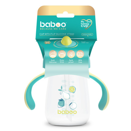 Baboo 8026 Silikoonist kõrrega joogitops 260ml