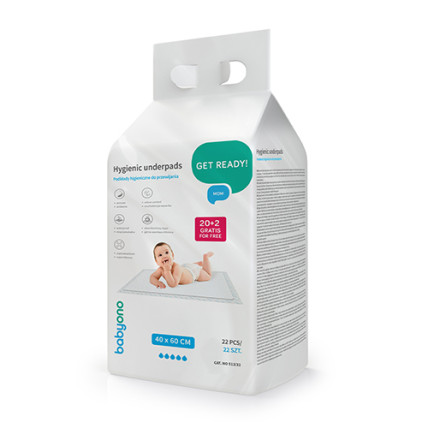 BabyOno 513/22 Ühekordselt kasutatavad aluslinad 22tk  40x60cm