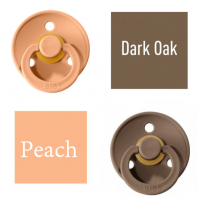 Bibs Dark Oak/Peach Lutt 100% naturaalsest kautšukist – kirsi kujuga 0-6 kuud (2 tk)
