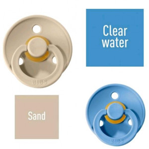 Bibs Sand/Clear water Lutt 100% naturaalsest kautšukist – kirsi kujuga 6-18 kuud (2 tk)