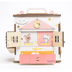 Boobo Toys Busy Cube Medium tegeluskuubik tüdrukutele