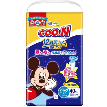 Goo.N Plus Disney püksmähkmed BIG 12–22 kg 40tk Goo.N Plus Disney püksmähkmed BIG 12–22 kg 40tk