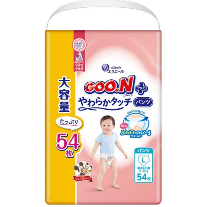 Goo.N Plus Püksmähkmed tundlikule nahale L 9–14 kg 54tk