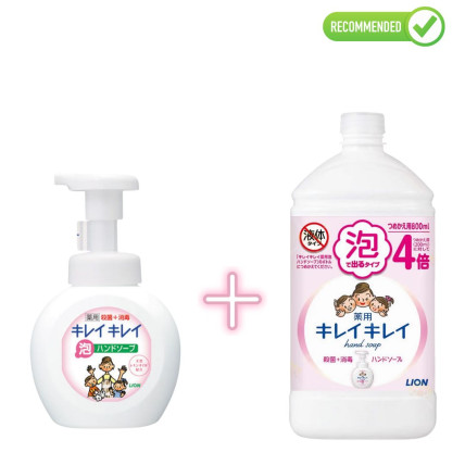 Lion KireiKirei Vahuseep kätele 250ml + täitepakend 800ml