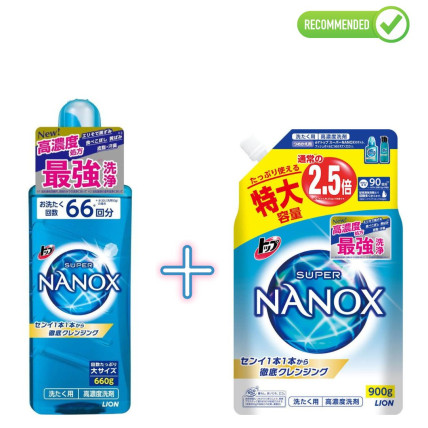 Lion Top Super Nanox kontsentreeritud pesupesemisgeel 660g + täitepakend 900g