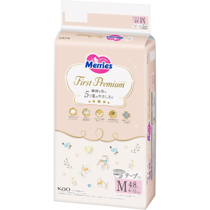 Merries First Premium Mähkmed M 6-11kg 48tk