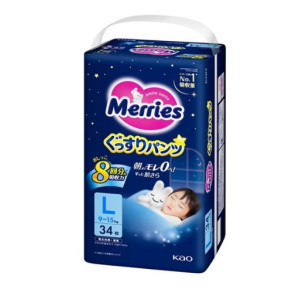 Merries öised püksmähkmed PL 9–15kg 34tk