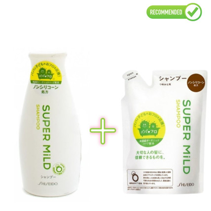 Shiseido Super Mild Taimelõhnaline šampoon 220ml + täide 400ml