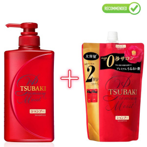  Shiseido Tsubaki niisutav šampoon kamelliaõliga 490ml + täitepakend 660ml
