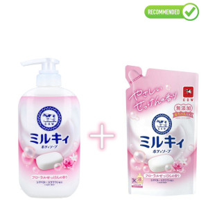 Cow Milky vedel kehaseep 500ml + täitepakend 360ml