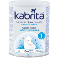 Kabrita 1 kunstlik kitsepiima baasil valmistatud, kergesti seeduv kuiv piimasegu imikutele vanuses 0 kuni 6 kuud 400g