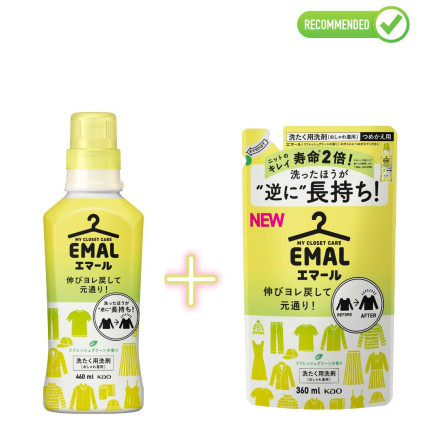 Kao Emal vedel pesupesemisvahend 460ml + täitepakend 360ml