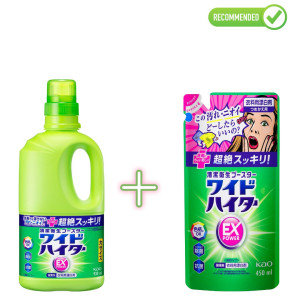 KAO Wide Haiter EX plekieemaldaja värvilisele pesule 930ml + täitepakend 450ml