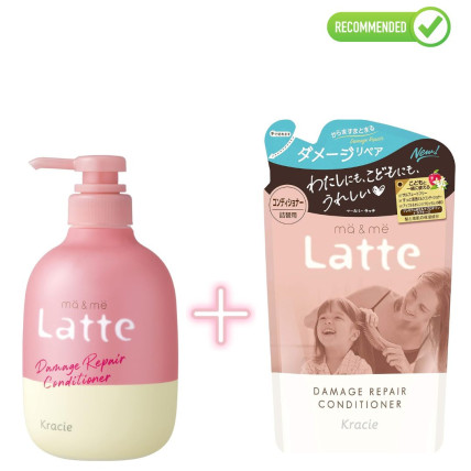 Kracie Ma & Me Latte Taastav palsam 490g +  täitepakend 360g