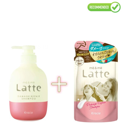 Kracie Ma & Me Latte Taastav šampoon 490ml + täitepakend 360ml