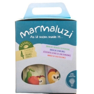MARMALUZI neljast erineva maitsega orgaanilisest puuviljapüreest koosnev komplekt 90g x 4tk