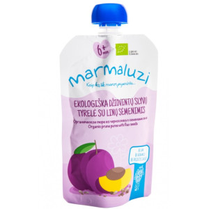 Orgaaniline püree MARMALUZI kuivatatud ploomi ja linaseemnetega lastele 6. elukuust 90g