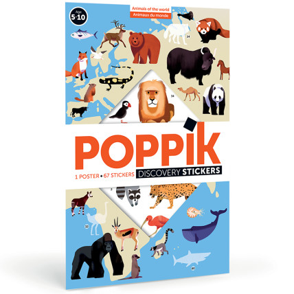 POPPIK Animals mitmekordselt kasutatavate kleebistega plakat