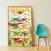 POPPIK Dinosaurused mitmekordselt kasutatavate kleebistega plakat